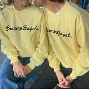 Courage Bagels baby butter yellow crewneck Pullover Sweatshirt XS/S